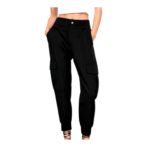 ZARA Women's Black Cargo Pants - Picture 1 of 12